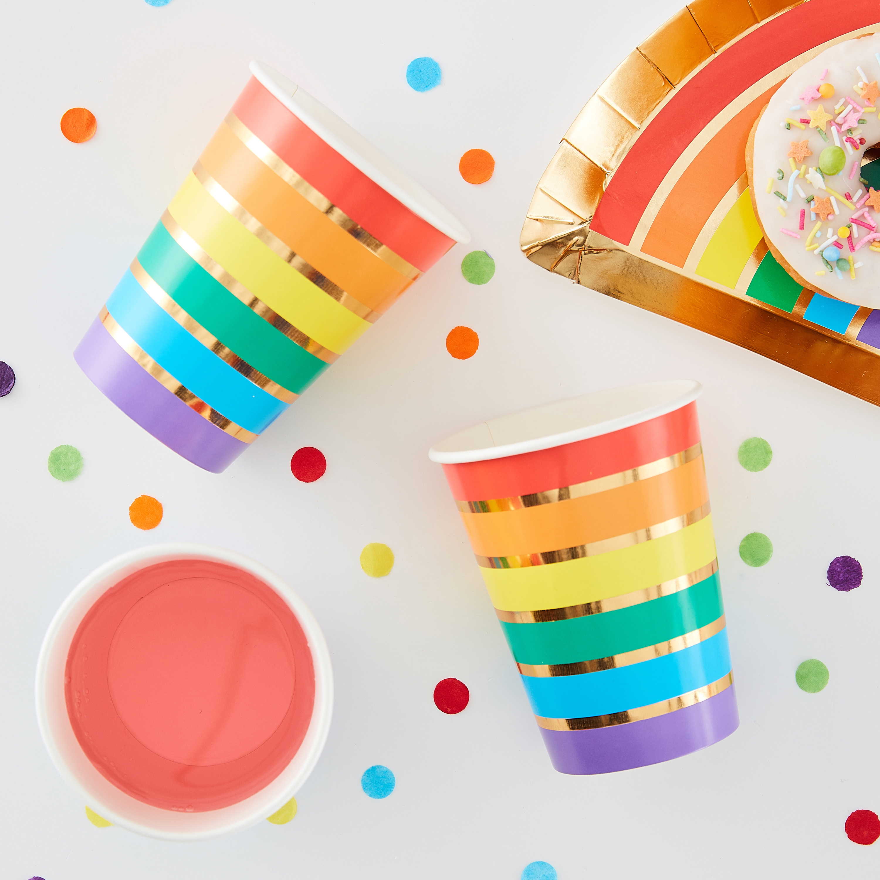 8 Paper Cups - Rainbow Cup