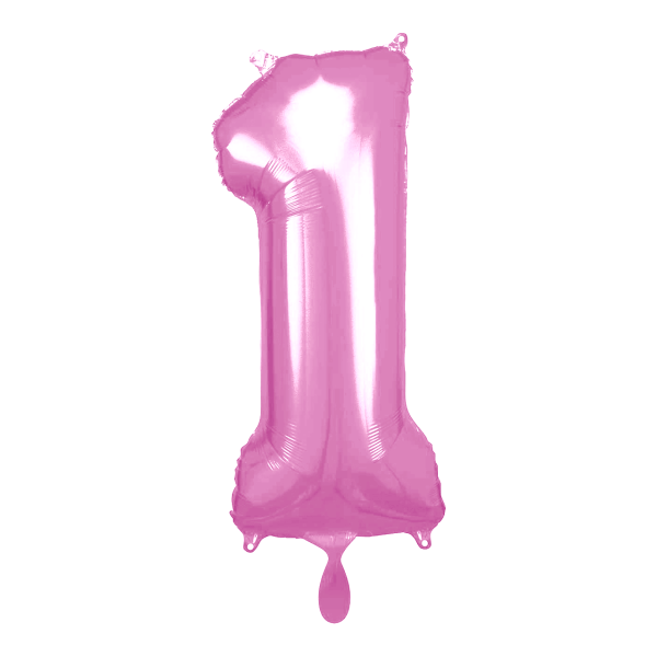 1 Balloon XL - Zahl 1 - Pink