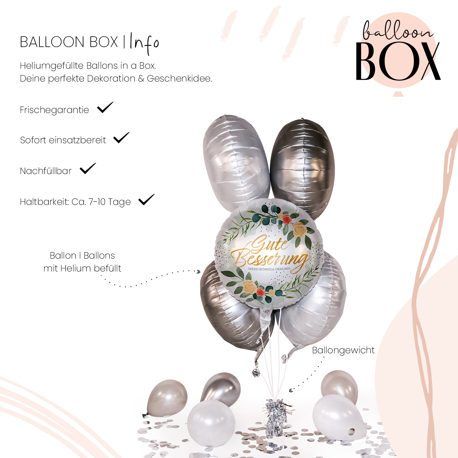 Heliumballon in a Box - Bleib Gesund