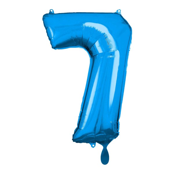 1 Balloon XL - Zahl 7 - Blau