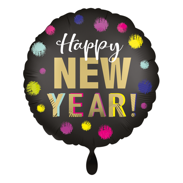 1 Ballon - Satin Dotted New Year