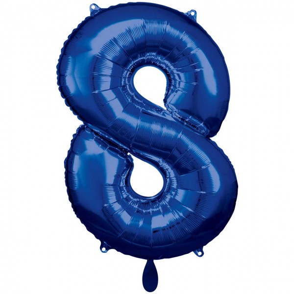 1 Ballon XXL - Zahl 8 - Blau