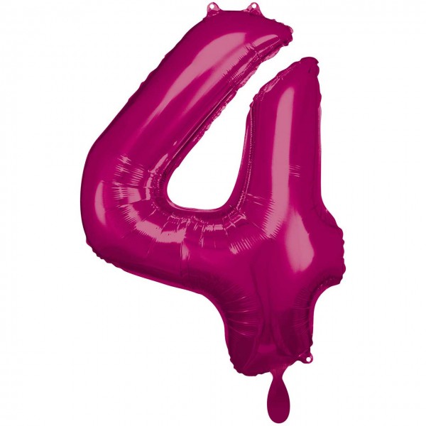 1 Balloon XXL - Zahl 4 - Pink