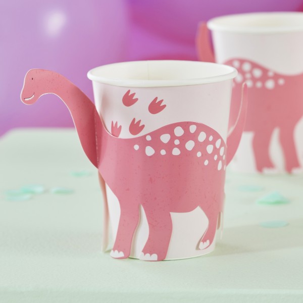 Paper Cup - Pop Out Dinosaur - Pink