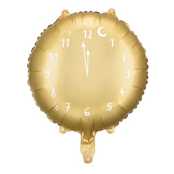 1 Ballon - Clock Gold Happy New Year