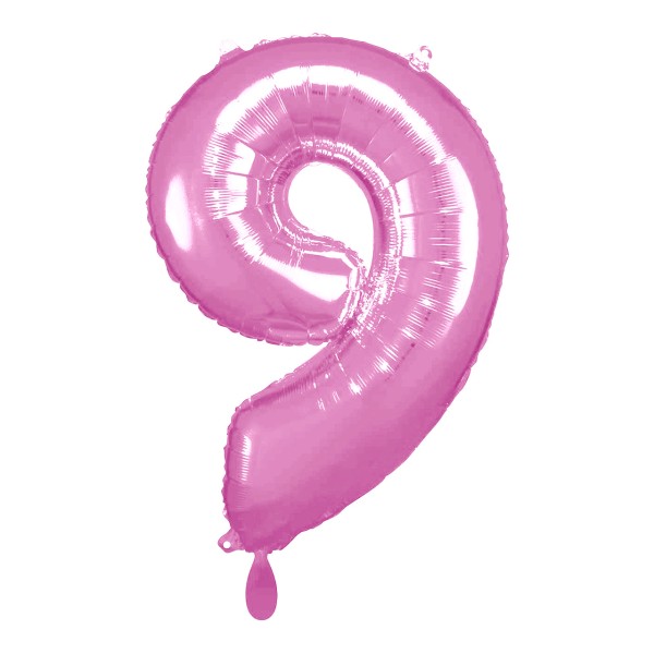 1 Balloon XL - Zahl 9 - Pink