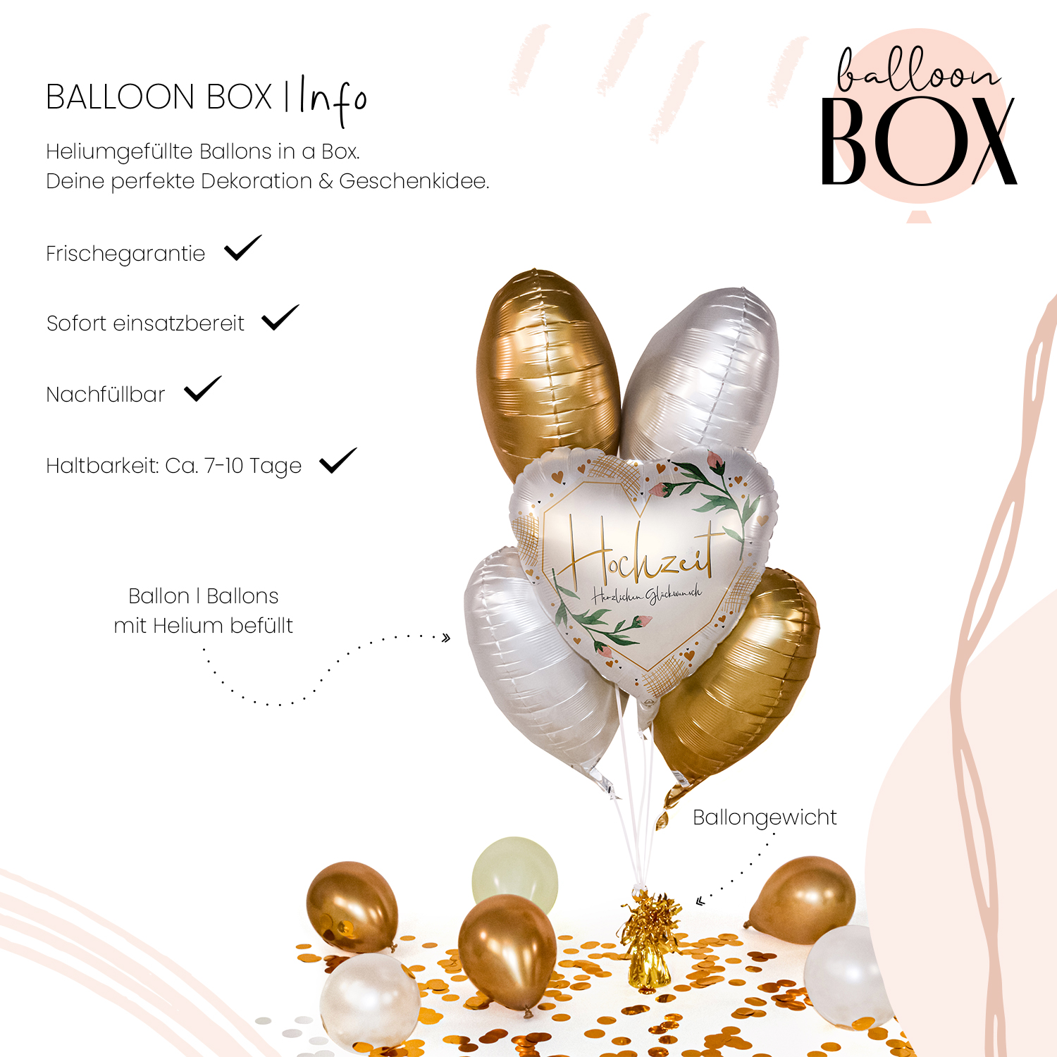 Heliumballon in a Box - Hochzeit
