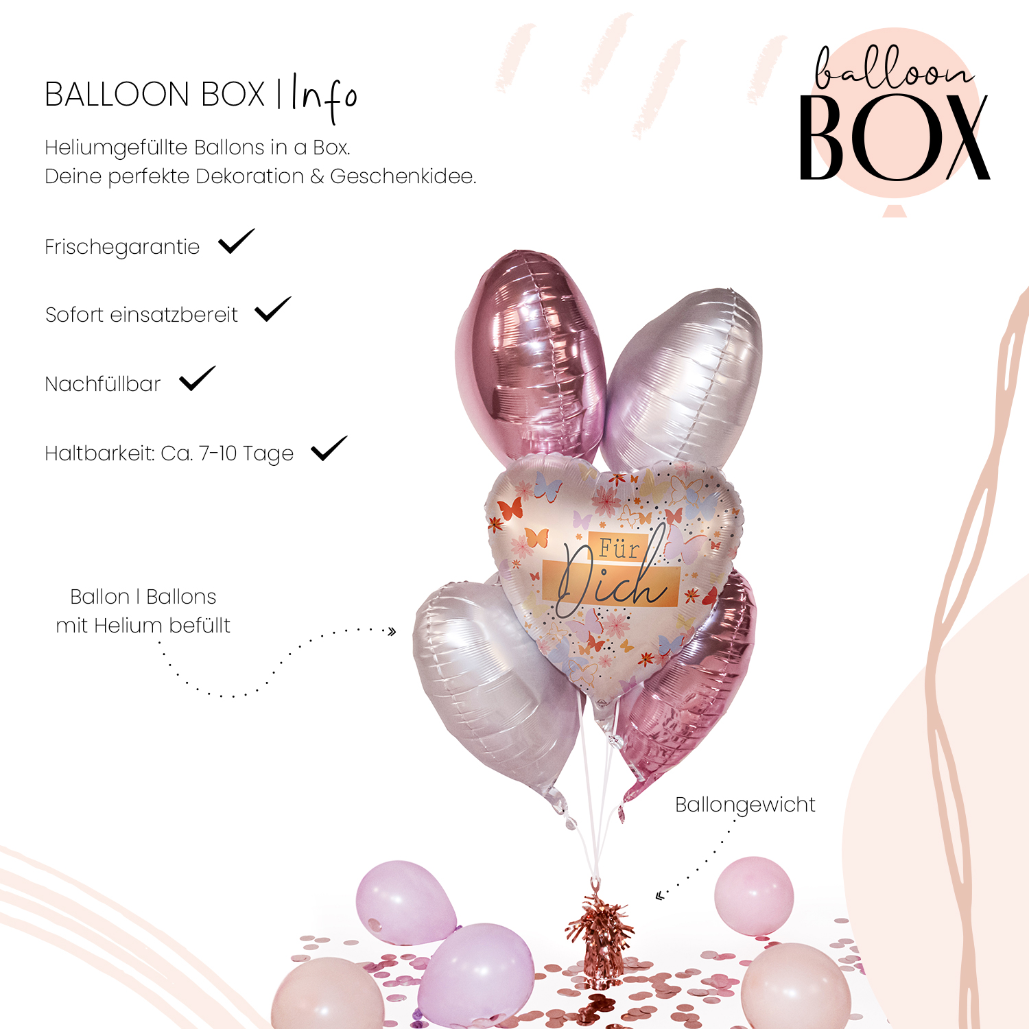 Heliumballon in a Box - Butterflies for you