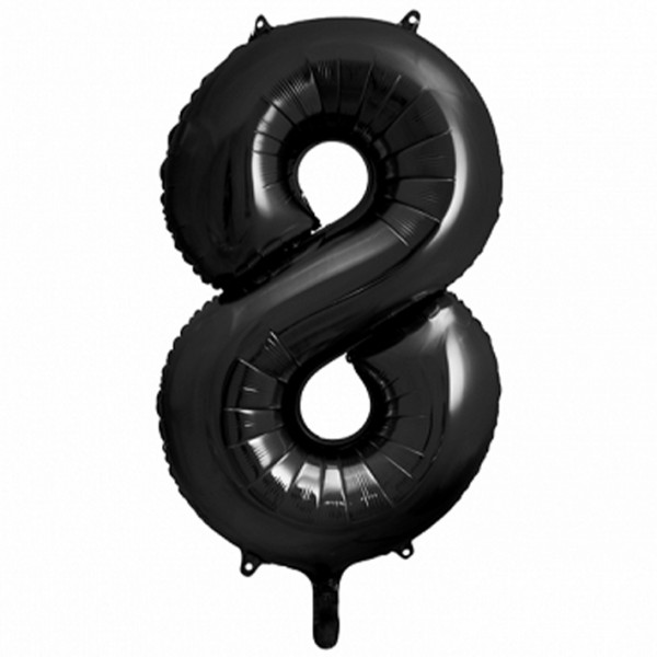 1 Ballon XXL - Zahl 8 - Schwarz
