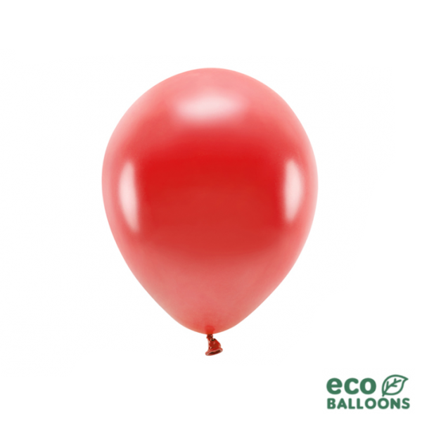 10 ECO-Luftballons - Ø 26cm - Metallic - Red
