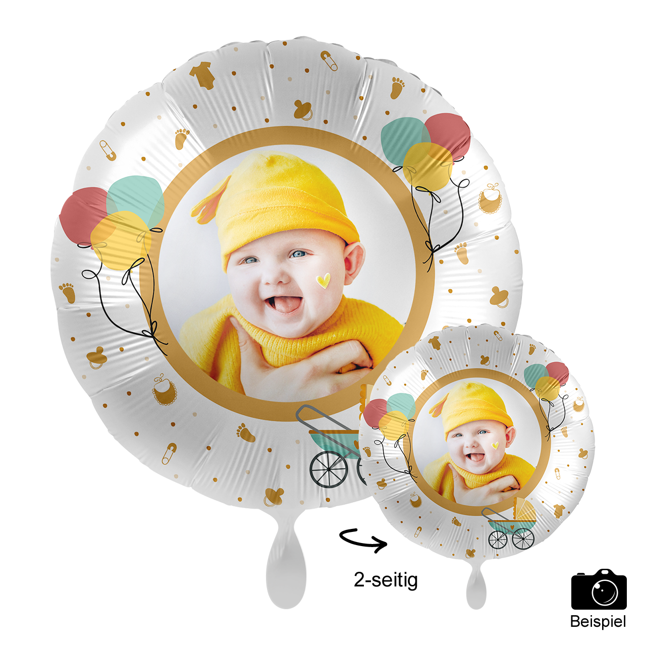 1 Ballon mit Foto - Baby Buggy