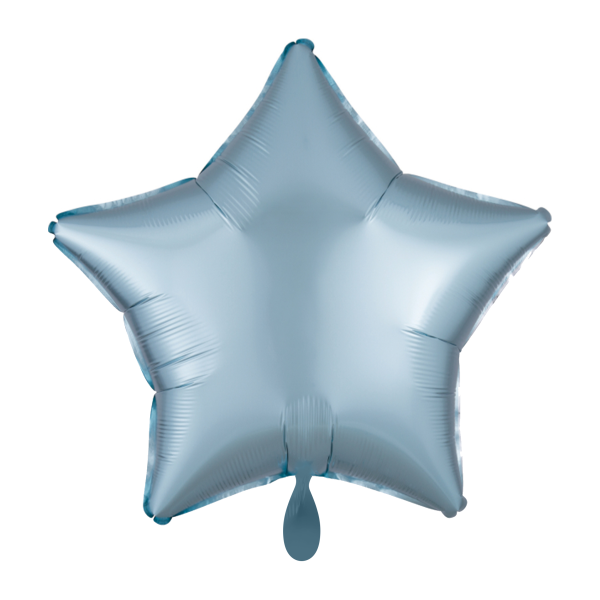 1 Balloon - Stern - Silk Lustre - Pastel Blau