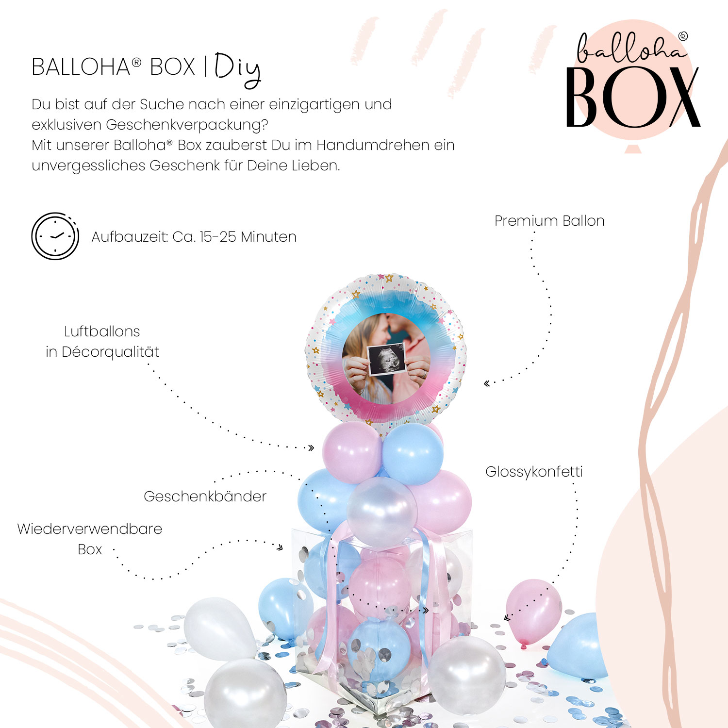 Balloha® Box mit Foto - DIY BOY or GIRL