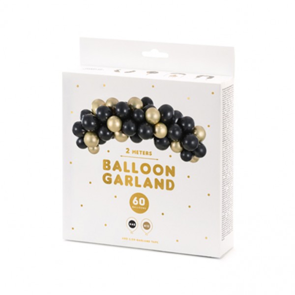 1 Ballonset - Ballongirlande - Black & Gold