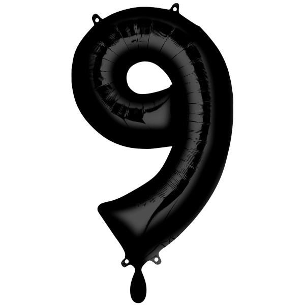 1 Ballon XXL - Zahl 9 - Schwarz