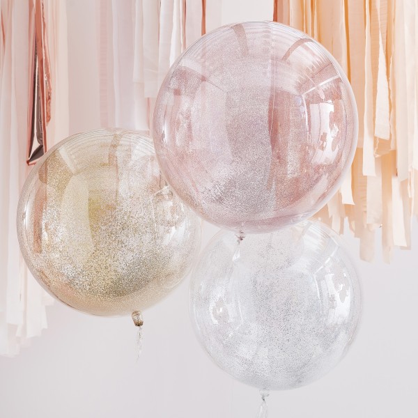 3 Balloons - Mix Metallic Glitter Orbs