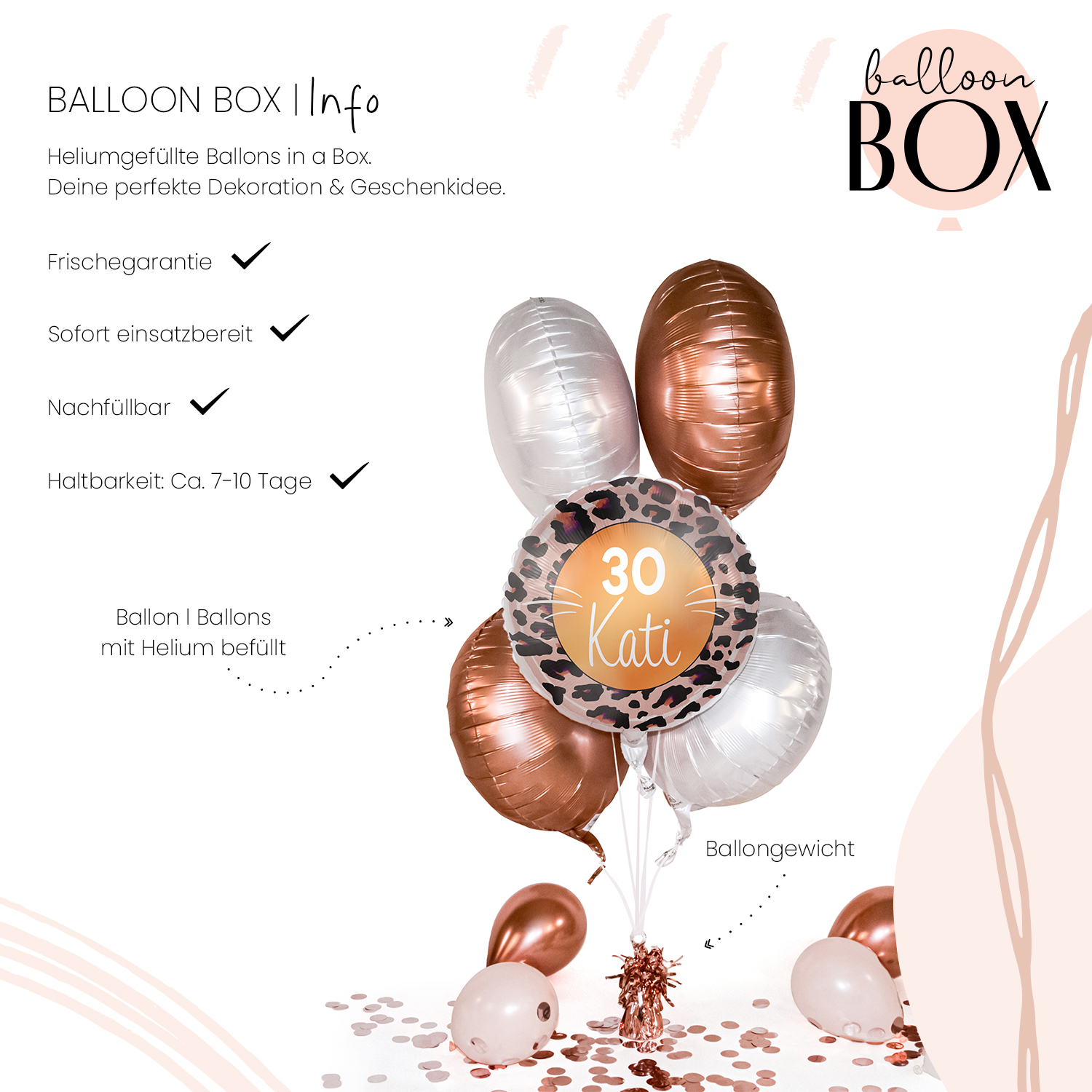 Personalisierter Ballon in a Box - Happy Birthday Du wildes Ding