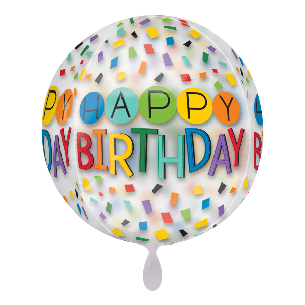 1 Balloon - Orbz® - Happy Birthday Rainbow