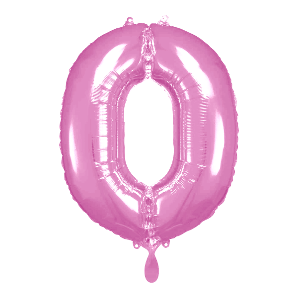 1 Balloon XL - Zahl 0 - Pink