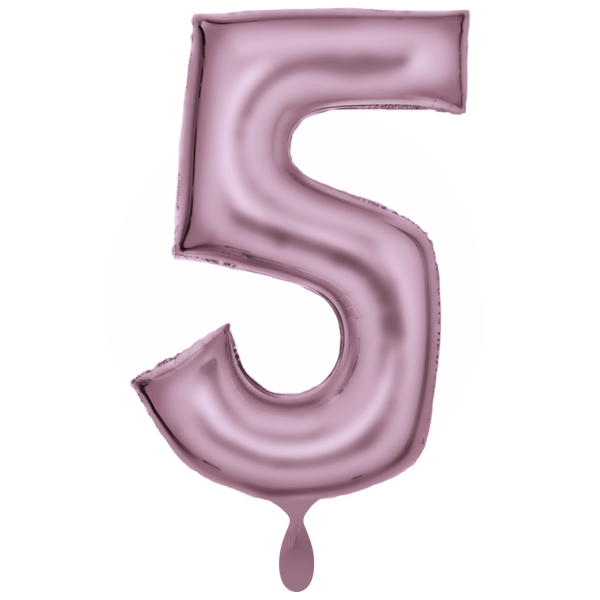 1 Balloon XXL - Zahl 5 - Silk Lustre Pastel Pink