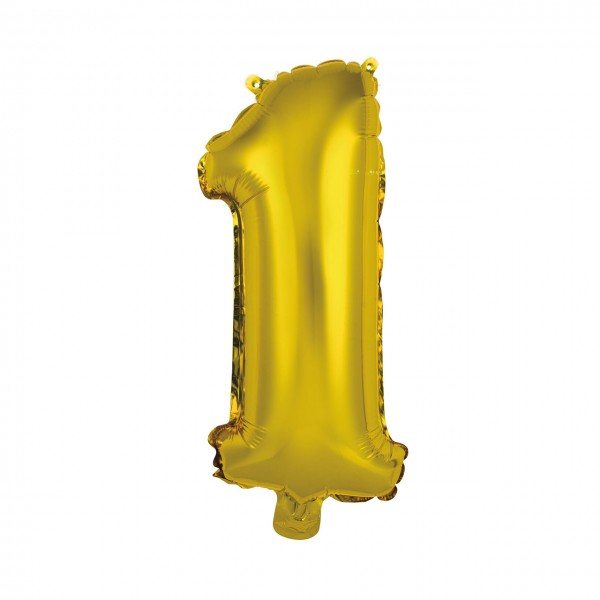 1 Ballon XS - Zahl 1 - Gold