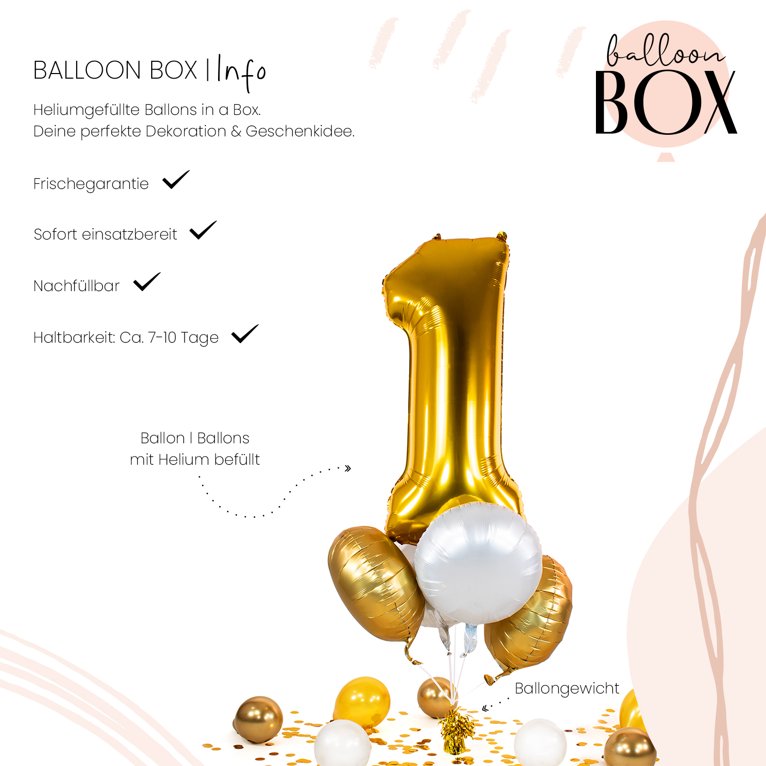 Heliumballon in a Box - Golden One