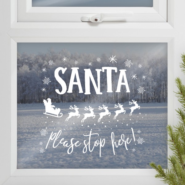 1 Window Sticker - Santa Stop Here