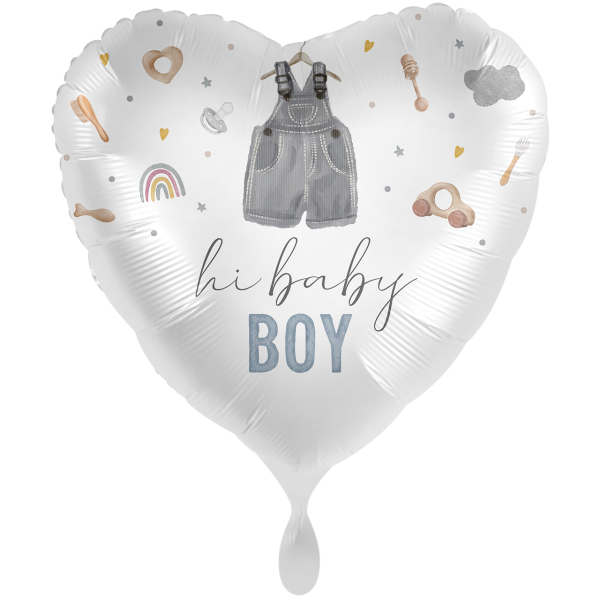 1 Balloon XXL - Cute Baby Boy Heart - ENG