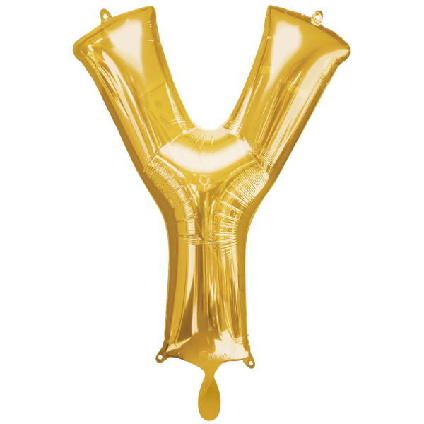 1 Ballon XXL - Buchstabe Y - Gold