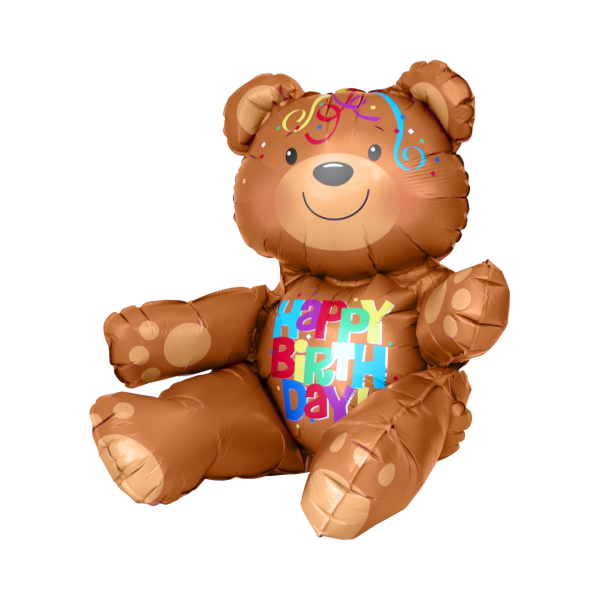 1 Sitting Balloon - Happy Birthday Bear
