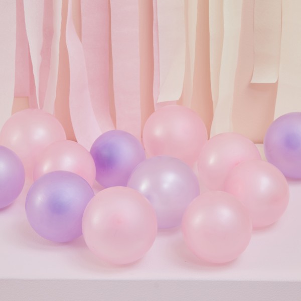 40 Balloon Pack - 5 Inch - Pink and Lilac Pearl