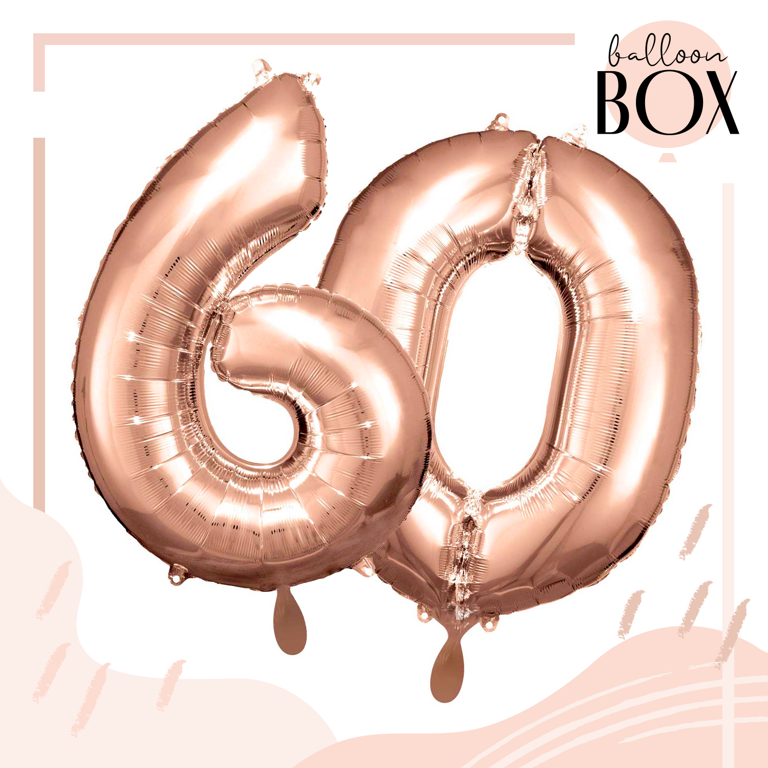 Heliumballon in a Box - Rosegolden Sixty