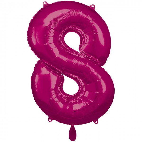 1 Ballon XXL - Zahl 8 - Pink