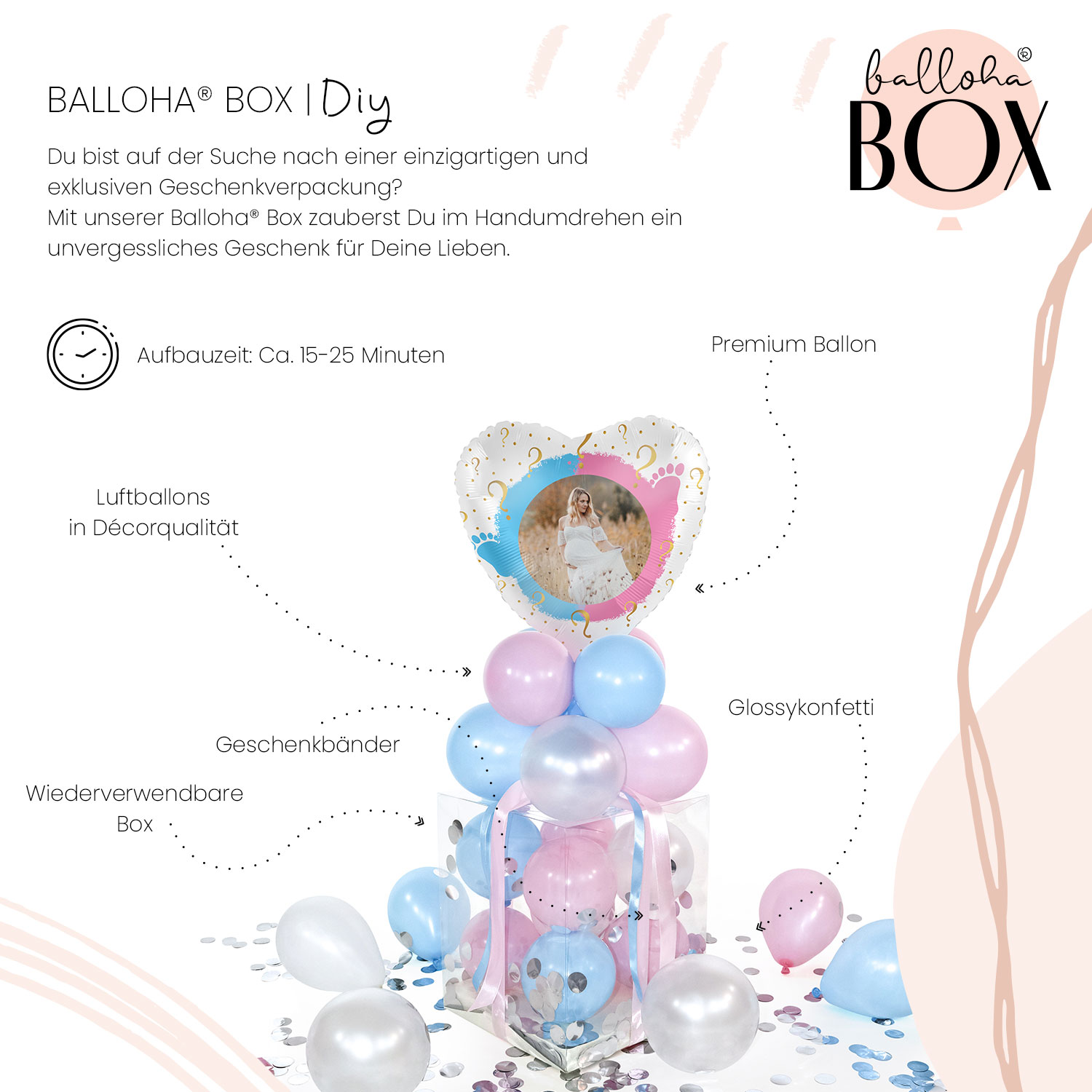 Balloha® Box mit Foto - DIY Gender Party