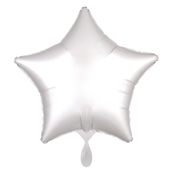 1 Balloon - Stern - Silk Lustre - Weiß