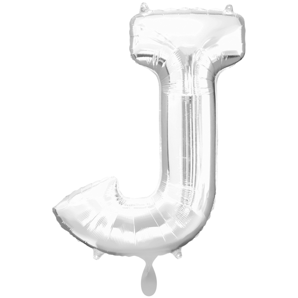 1 Ballon XXL - Buchstabe J - Silber