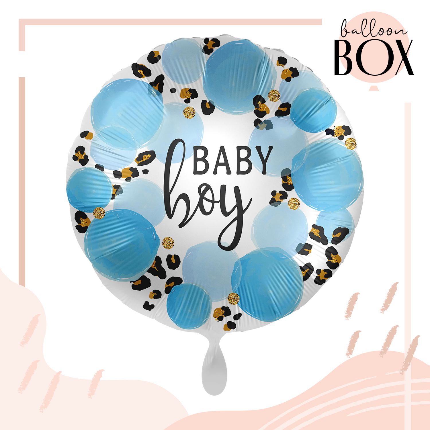 Heliumballon in a Box - Baby Boy Leopard