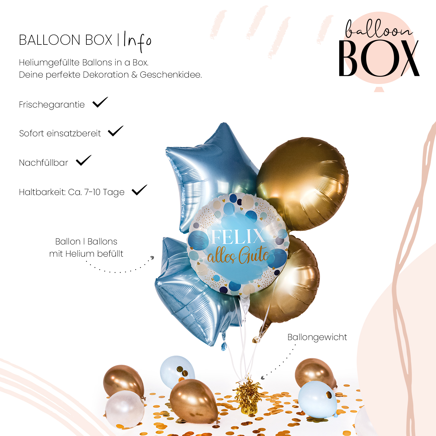 Personalisierter Ballon in a Box - Lucky Birthday