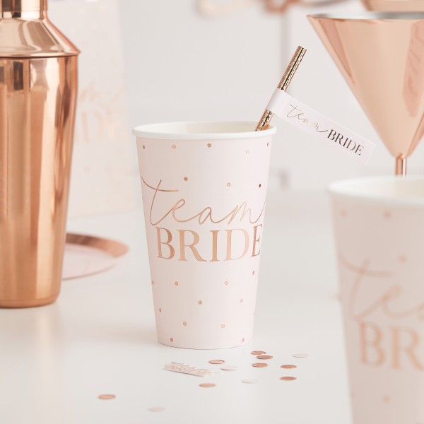 8 Rose Gold foiled large cups