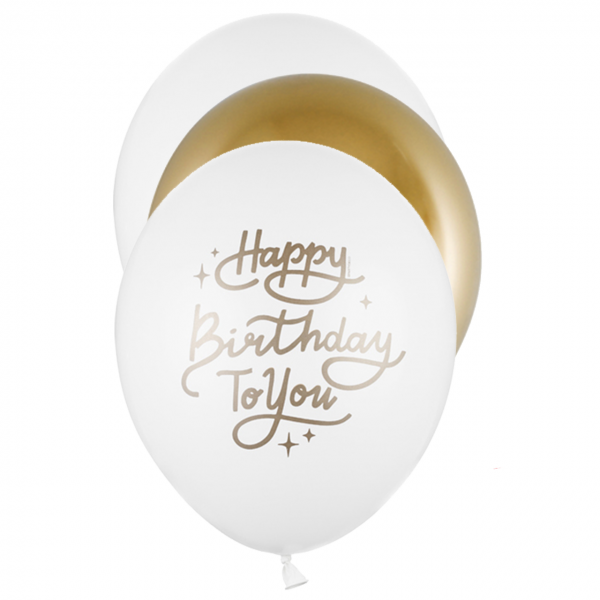 6 Motivballons - Ø 30cm - SET - Happy Birthday To You