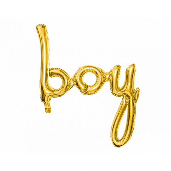 1 Ballon - Schriftzug - Boy - Gold
