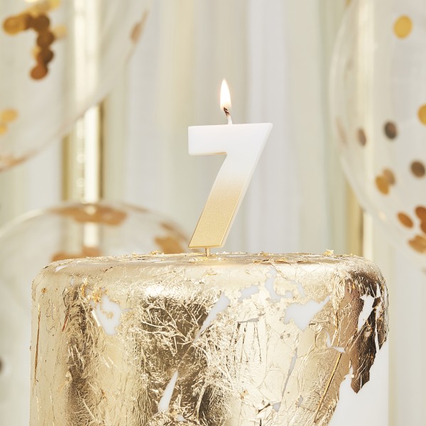 1 Gold Ombre Number Candle - 7