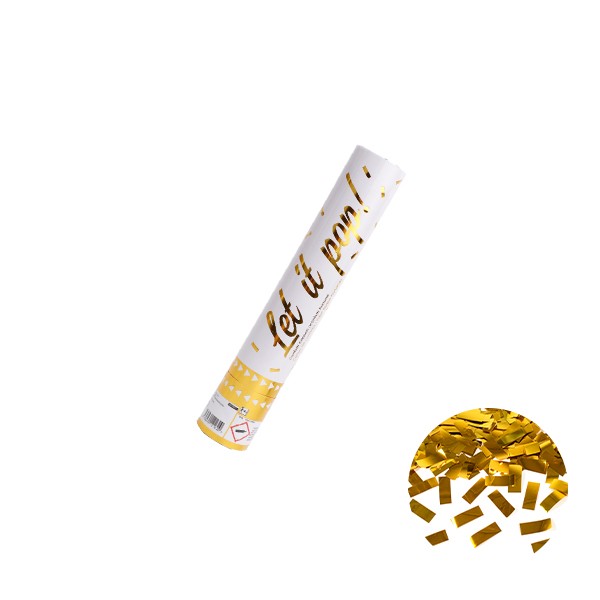 1 Konfettikanone - Gold Foil 28 cm
