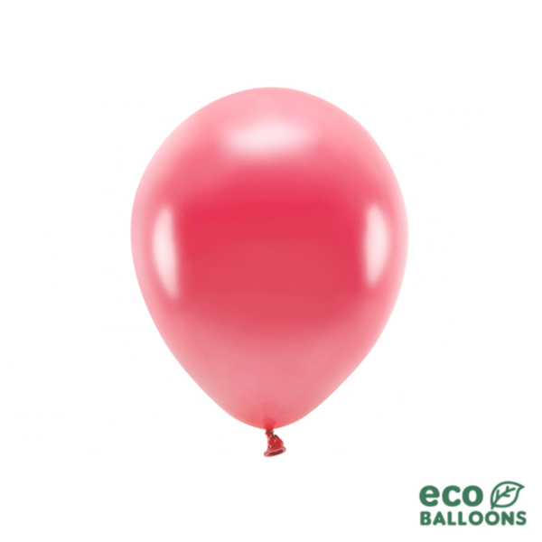 10 ECO-Luftballons - Ø 26cm - Metallic - Light Red