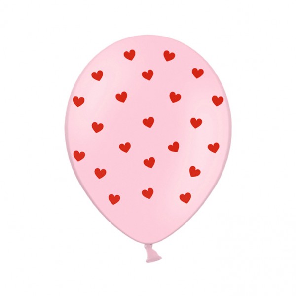 6 Motivballons - Ø 30cm - Rose Heart