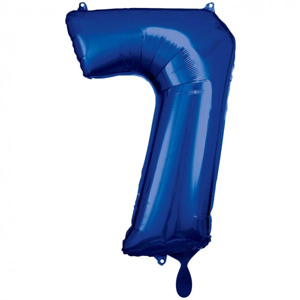 1 Ballon XXL - Zahl 7 - Blau