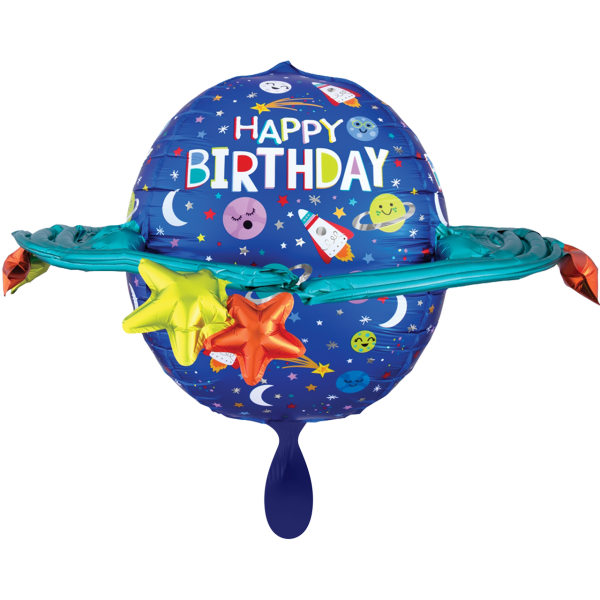 1 Balloon XXL - Happy Birthday Colourful Galaxy