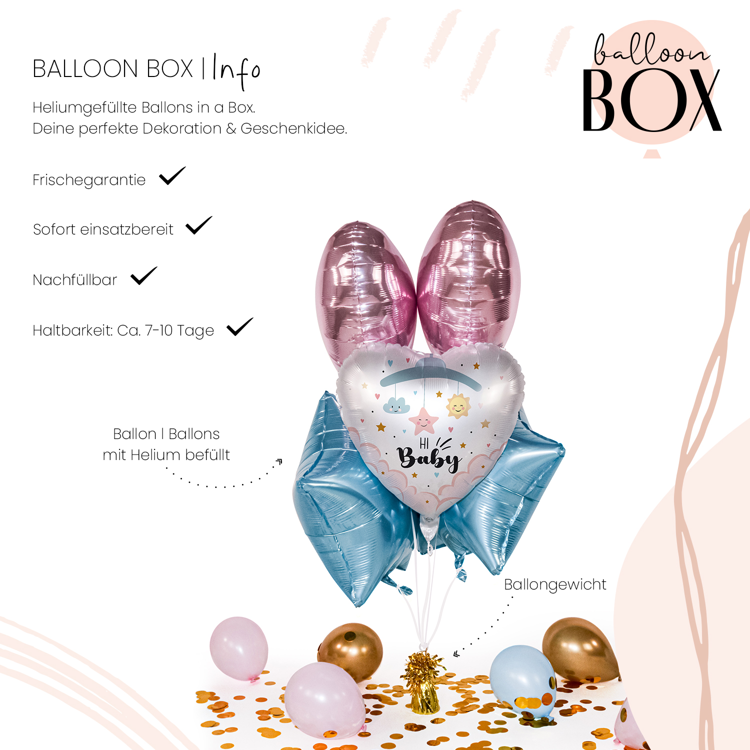 Heliumballon in a Box - Hi Baby