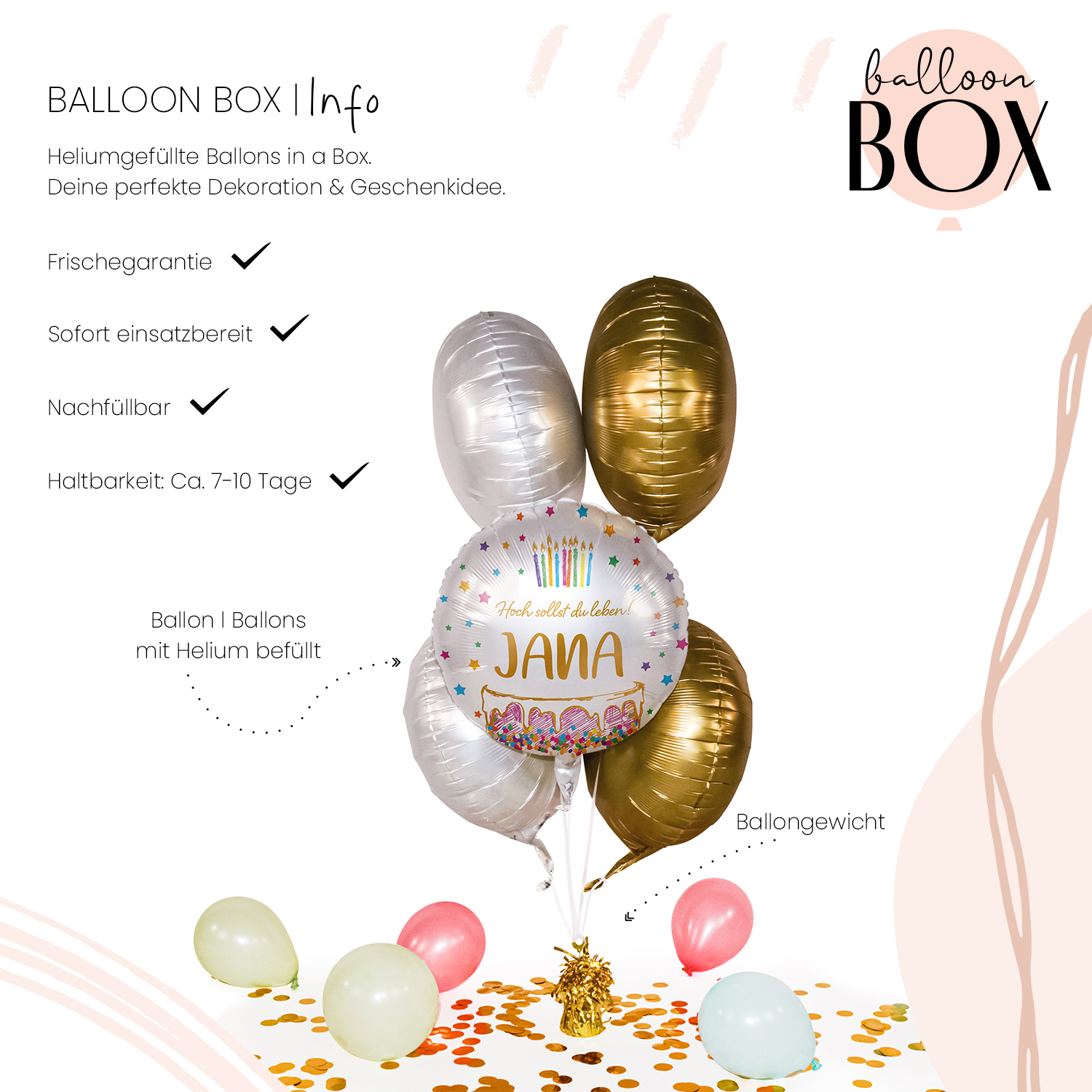 Personalisierter Ballon in a Box - Wieder ein Jahr älter? EGAL