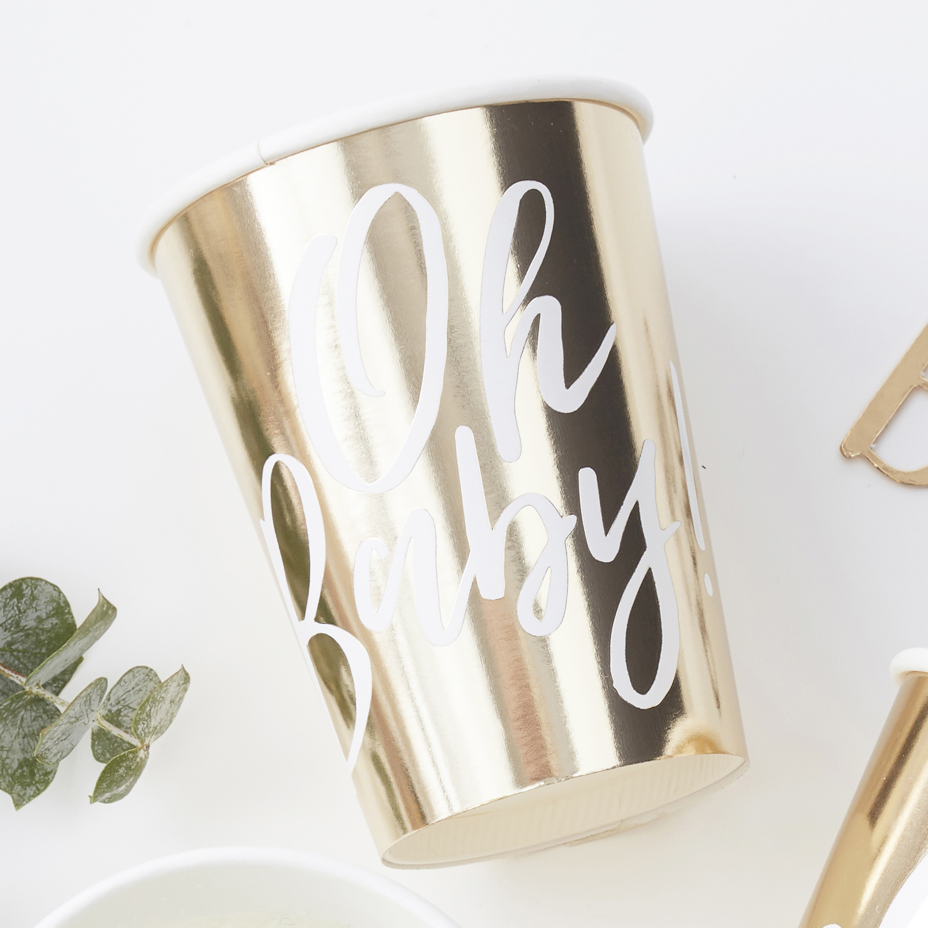 8 Paper Cups - Cup - Gold